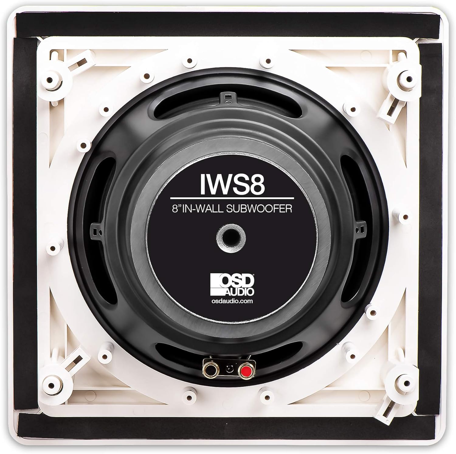 OSD Audio Discreet Home Audio Bass - 8" Passive in-Wall Subwoofer & 200W Mono Subwoofer Amplifier – Deep Lows, Adjustable Crossover, Home Theater & Whole-House Audio System