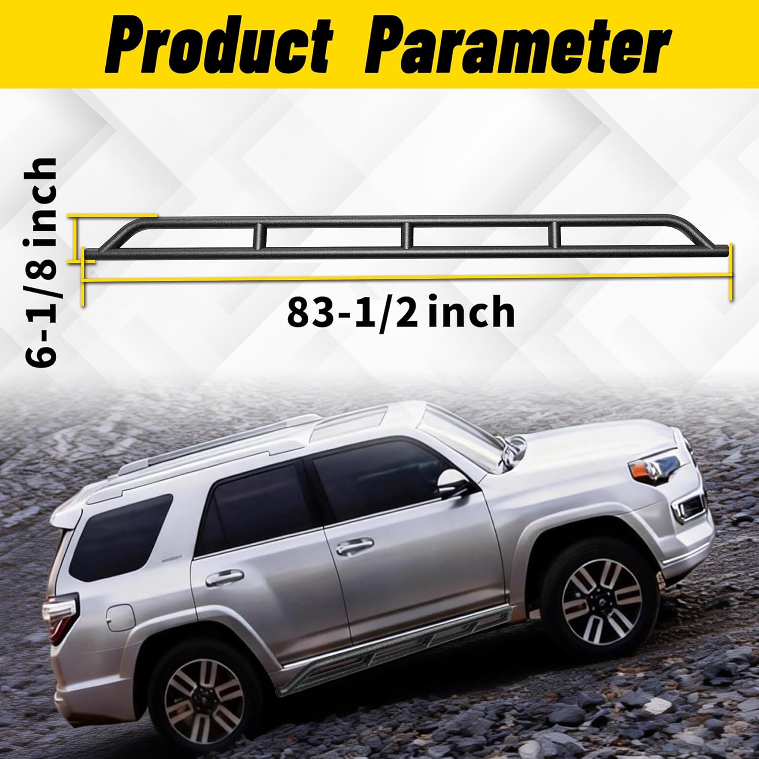 MONOKING Rock Sliders Rocker Gurad Nerf Bars for 2010-2024 Toyota 4Runner 5th Gen Steel Tubing Carbon Steel Tubing Rail Side Steps
