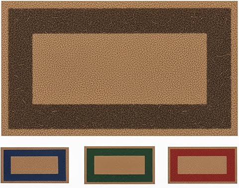 Genérico Felpudo de Coco Natural. Premium con Cenefa Antideslizante para Interior y Exterior. (70 x 120 cm, Marrón)