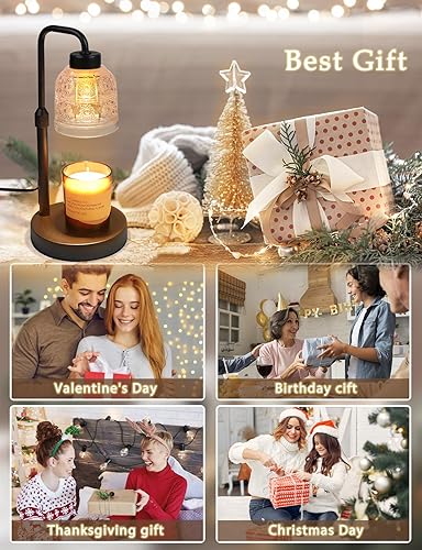 Miniatura 8 de Lámpara calentadora de velas con temporizador regulable, lámpara ajustable calentadora de velas, regalos de cumpleaños para mujeres y mamá, lámpara