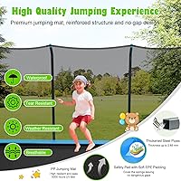 Vista 4 de Giantex Trampolín rectangular de 8 pies x 14 pies con certificación ASTM con recinto, escalera, marco de acero galvanizado de doble cara, carga