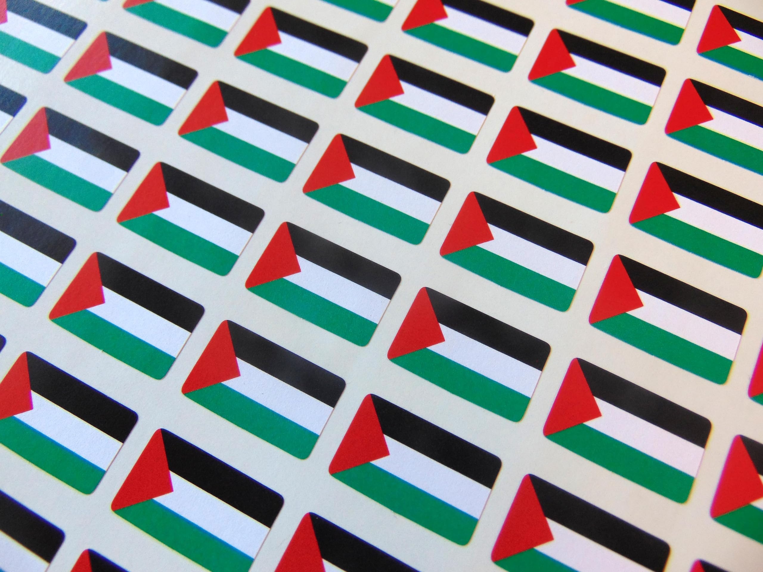 Pack of 64 Small Mini 20x12mm Palestine Palestinian Country Flag Stickers Sticky Labels