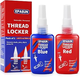 EPASUN Threadlocker 블루 및 레드, 50mlx2 스레드 잠금 중간 및 강한 강도 잠금 너트, 볼트, 패스너 및 금속용 타이트하여 느슨함과 부식을 방지합니다