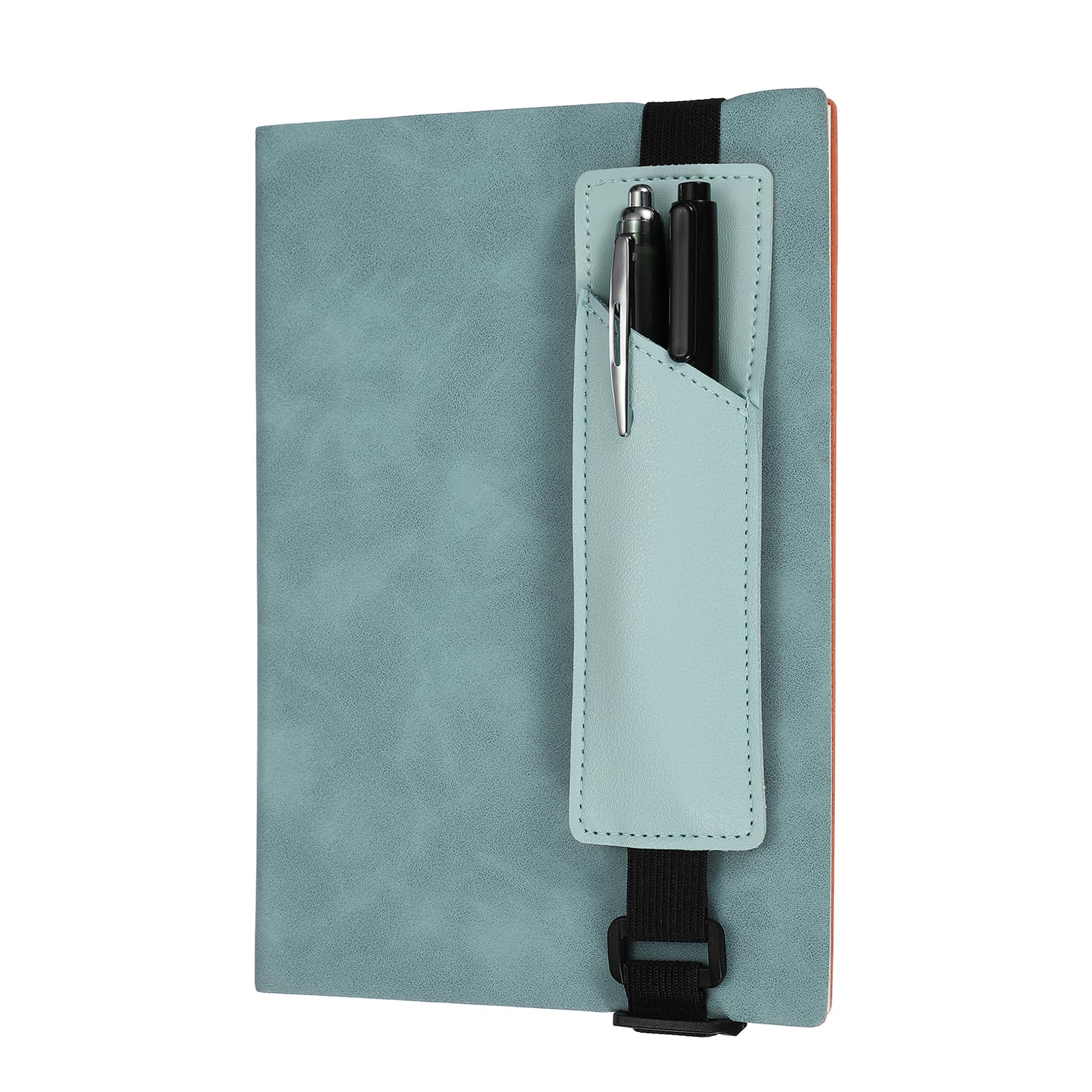 PATIKIL Elastic Band Pen Holder, PU Leather Pen Sleeve with Adjustable Elastic Band for Office Supplies Notebook Planner Journal Ballpoint Pencils Touch, Teal