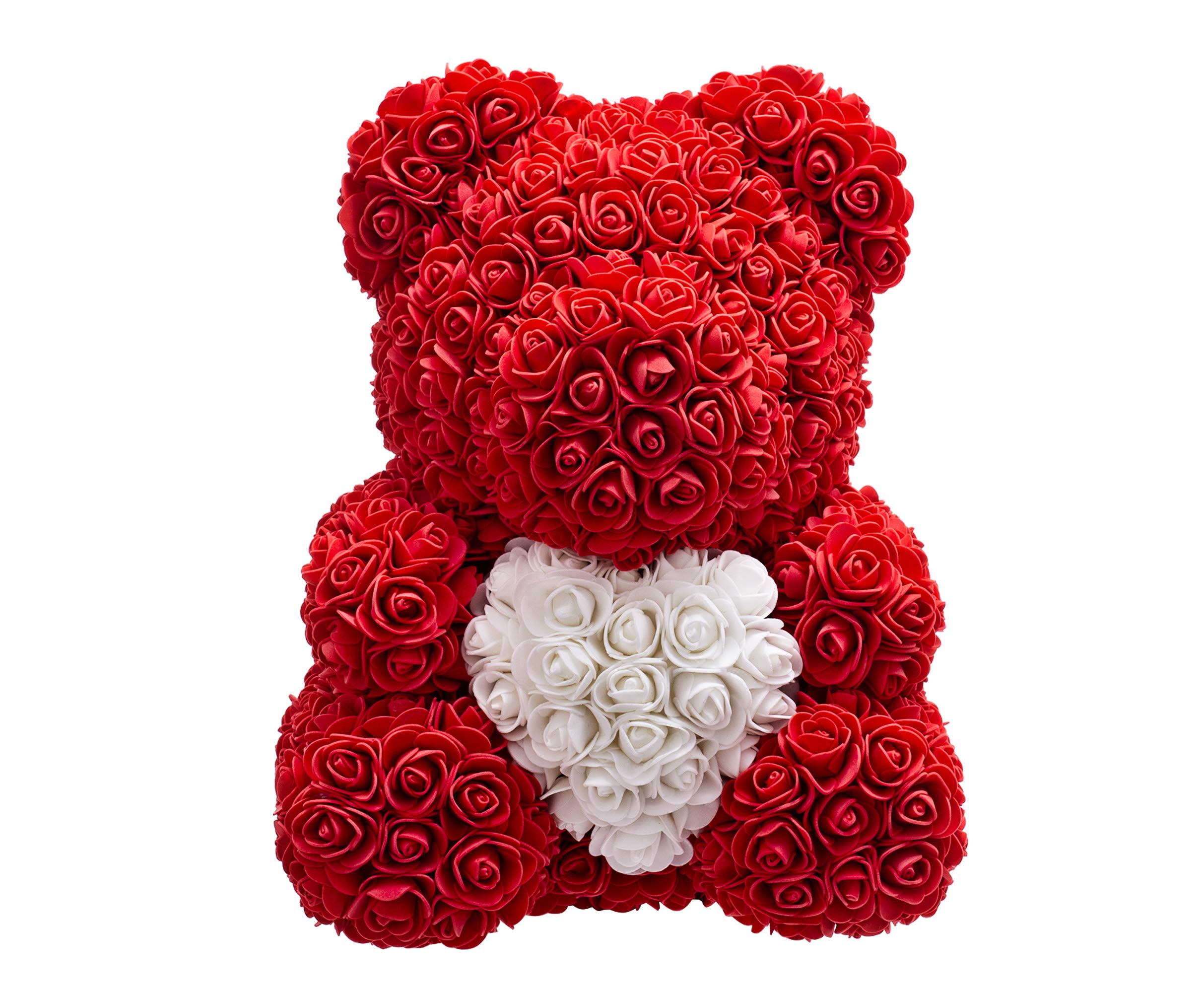Różany miś, kwiatowy miś z pudełkiem prezentowym, prezent urodzinowy dla kobiet, prezent dla dziewczyny na urodziny, rocznicę, Rose Bear miś pluszowy, prezent na rocznicę ślubu