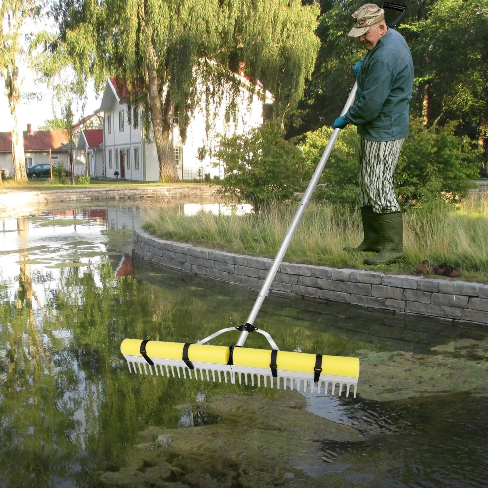 Rastrello per Laghi Rastrello Per Rimozione Alghe | Attrezzatura per Rimozione Alghe Stagno, Strumento Galleggiante per Giardini e Spiagge