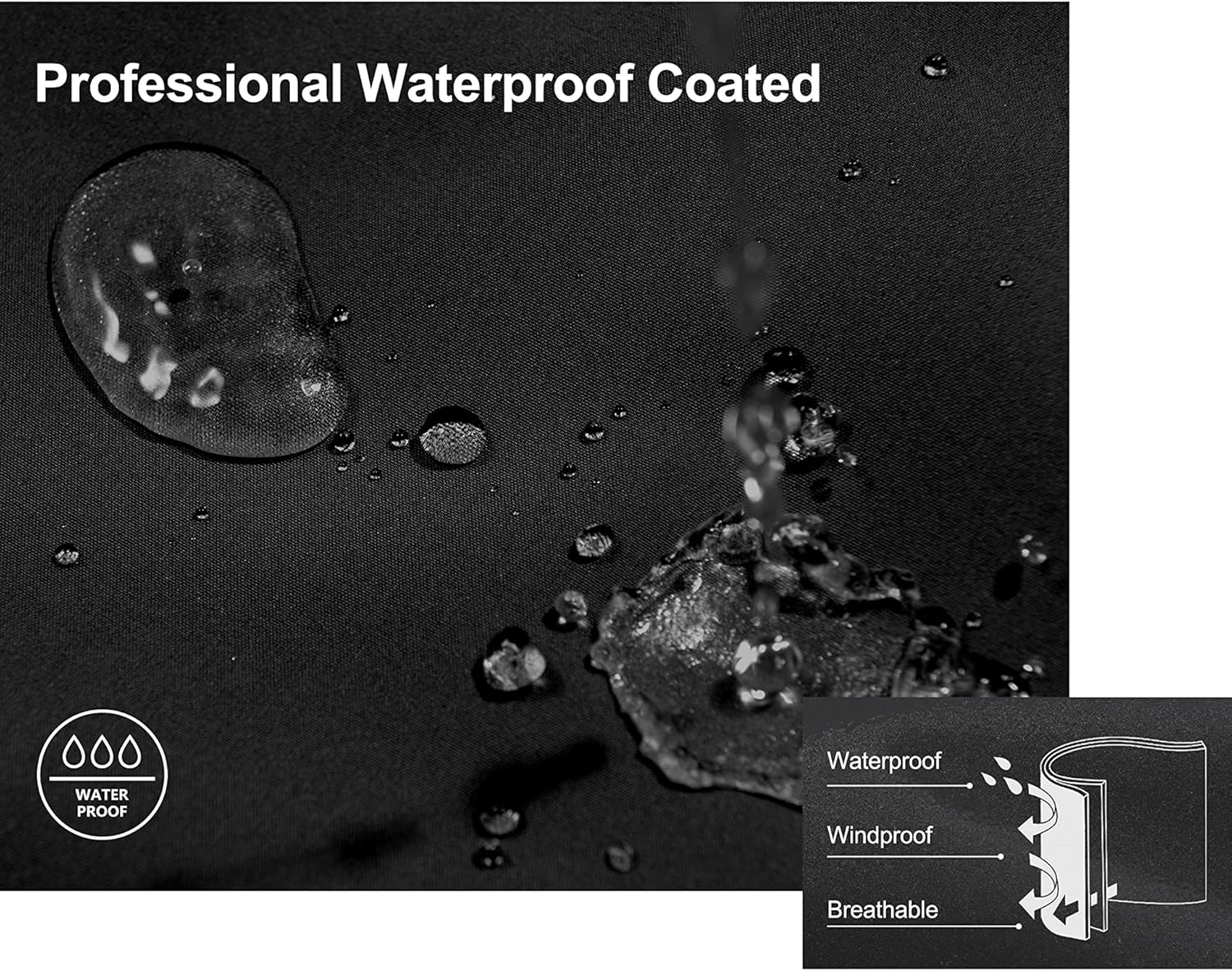 Little Donkey Andy Mens Waterproof Rain Jacket Lightweight Windbreaker Hooded Jacket Packable Raincoat for Outdoor Hiking - Image 3