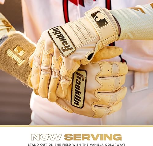 Miniatura 155 de Franklin Sports MLB - Guantes de bateo de béisbol CFX Pro para adultos + jóvenes, béisbol + sóftbol, varios tamaños + colores Negro/Negro