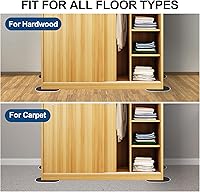 Vista 3 de Deslizadores de muebles grandes reutilizables para alfombras y suelos de madera dura, paquete de 8 almohadillas protectoras ovaladas de 9-1/2