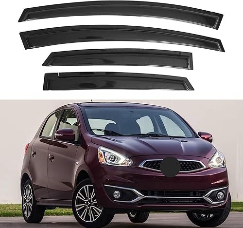 Miniatura 340 de IG - Visera para ventana de automóvil, protector contra la lluvia, el sol y el viento, con cinta adhesiva, deflector extraduradero para ventana