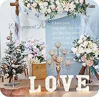 Vista 8 de Centros de mesa de candelabro para mesa, portavelas para centros de mesa, portavelas de cristal alto de 7 brazos, centro de mesa dorado para mesa