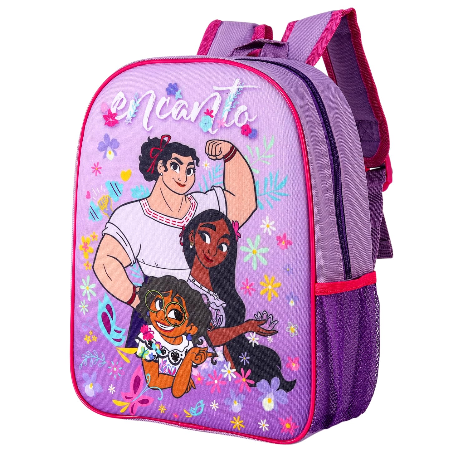 Disney Boys Multicolour Encanto Kids Childrens Backpack School Rucksack Travel Bag Girls With Side Mesh Pocket