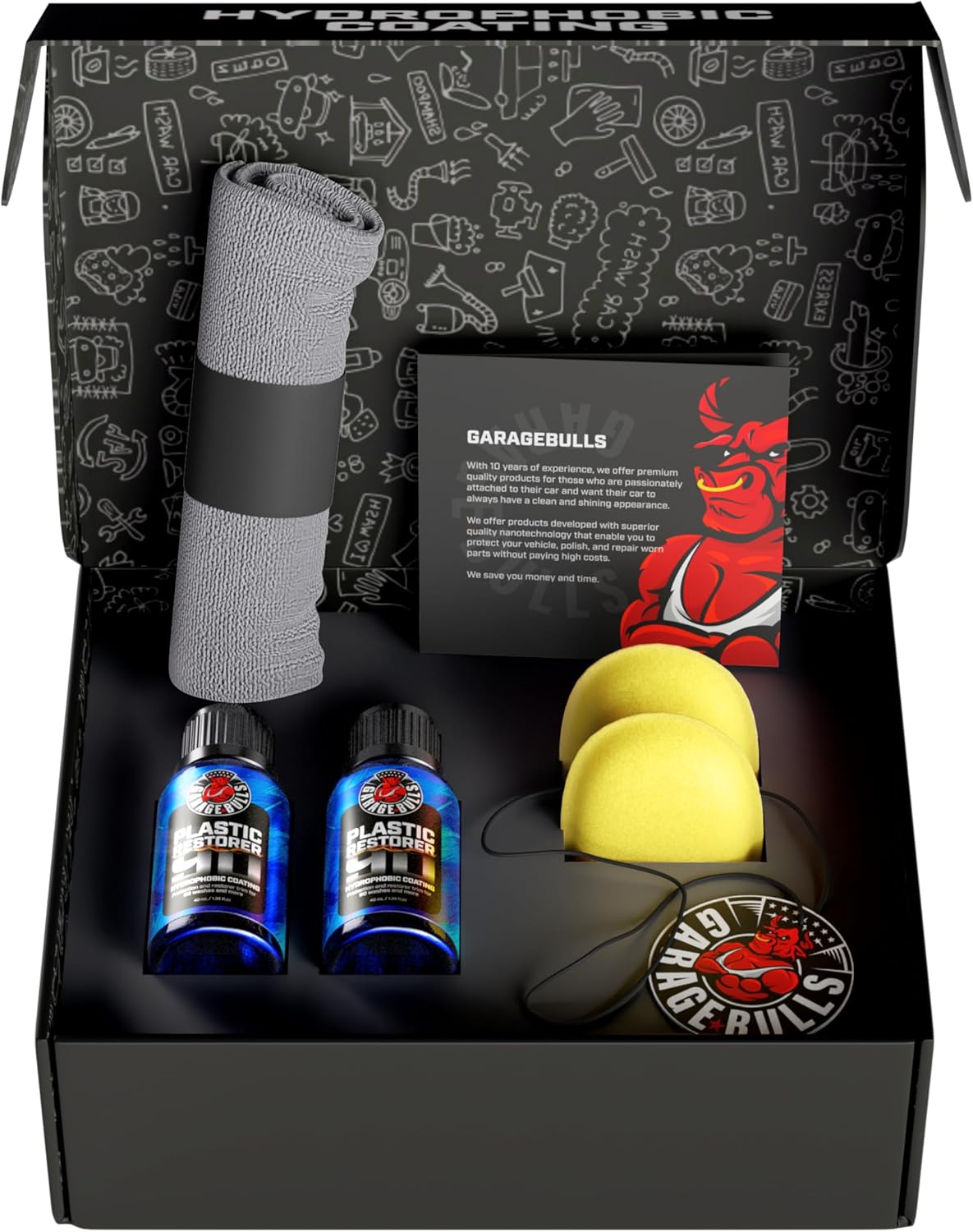 garage bulls Car Plastic Restorer & Hydrophobic Trim Ceramic Coating Kit Long Lasting Coating Car Accessories 30ml, 1fl oz (2 Pack) - Image 2