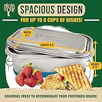 Vista 3 de Caja Bento de Acero Inoxidable, Lonchera Libre de BPA con Compartimentos para Snacks, Contenedores de Lonchera Resistentes a Grietas para Adultos