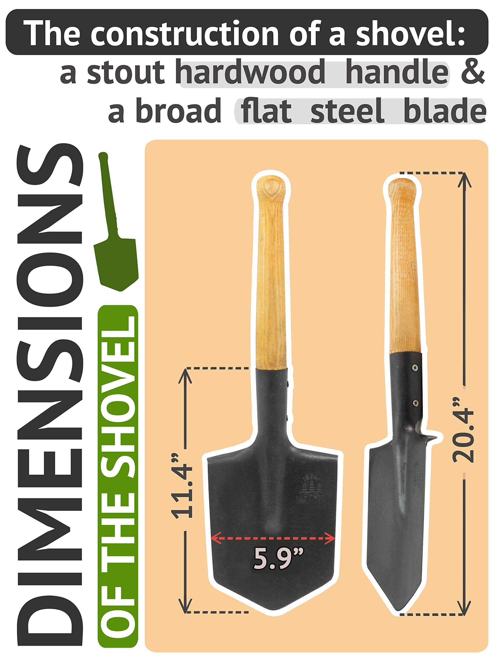 Shovel 1984 Special Forces Shovel Includes Sheath Shovel with Pouch by PetriStor