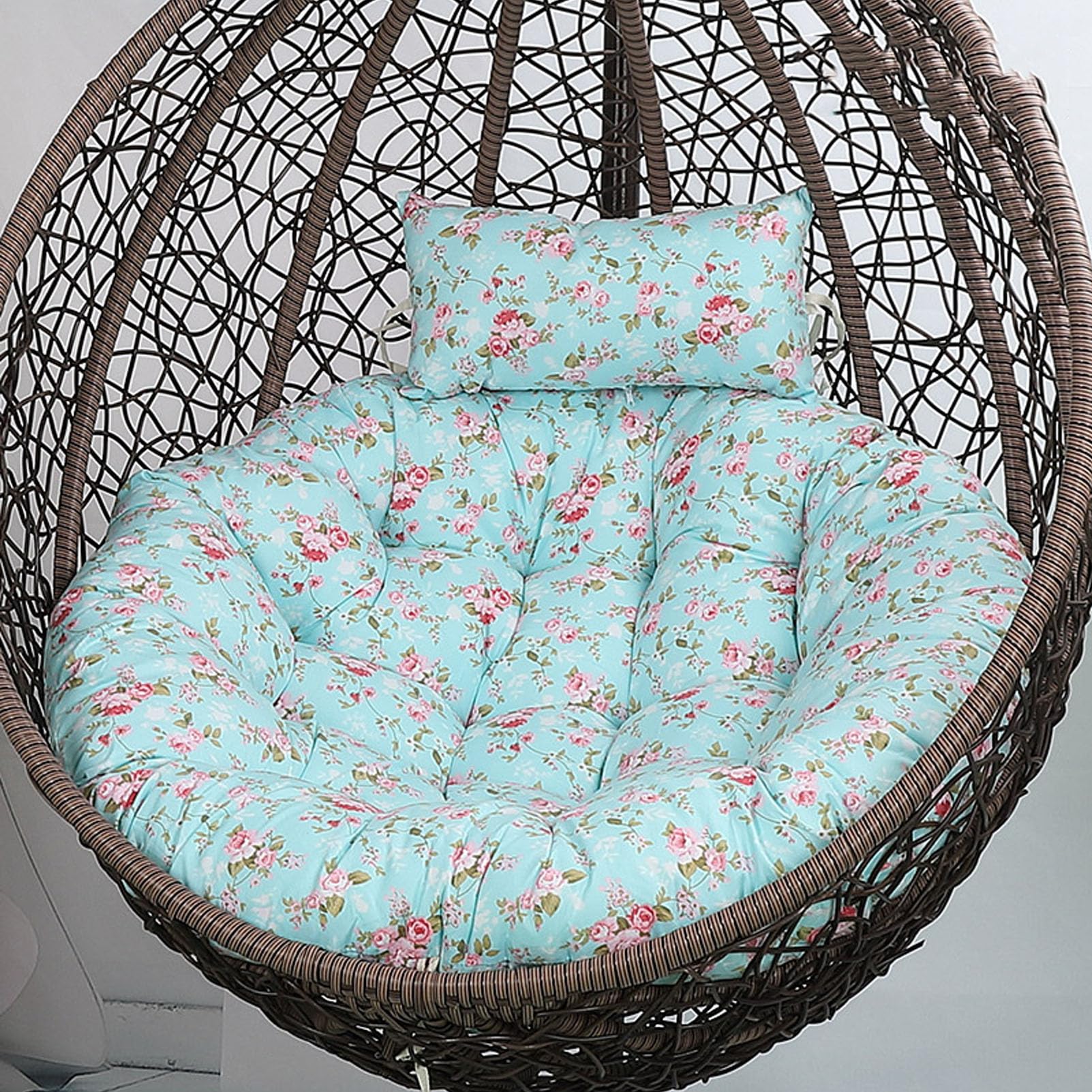 Swing Cushion for Hanging Egg Chair, Wicker Rattan Hammock Chair Pad Replacement Cushion Egg Chair Cushion with Removable Invisible Zipper for Indoor Outdoor Bedroom Patio Garden(Size:Diameter 120cm,C