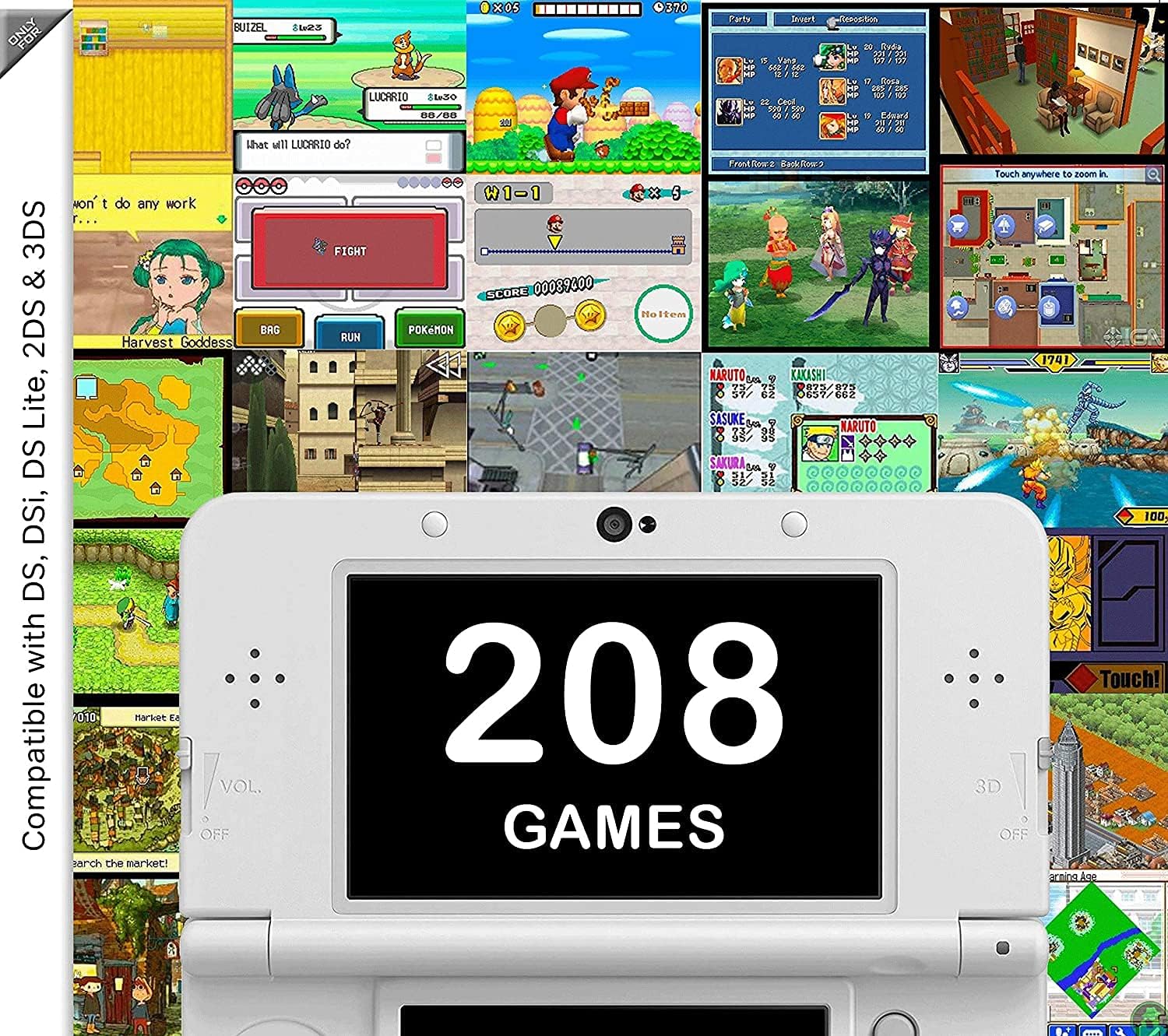 208 in 1 Game Games Cartridge Multicart For Nintendo DS Game 2DS Game 3DS Game Video Games