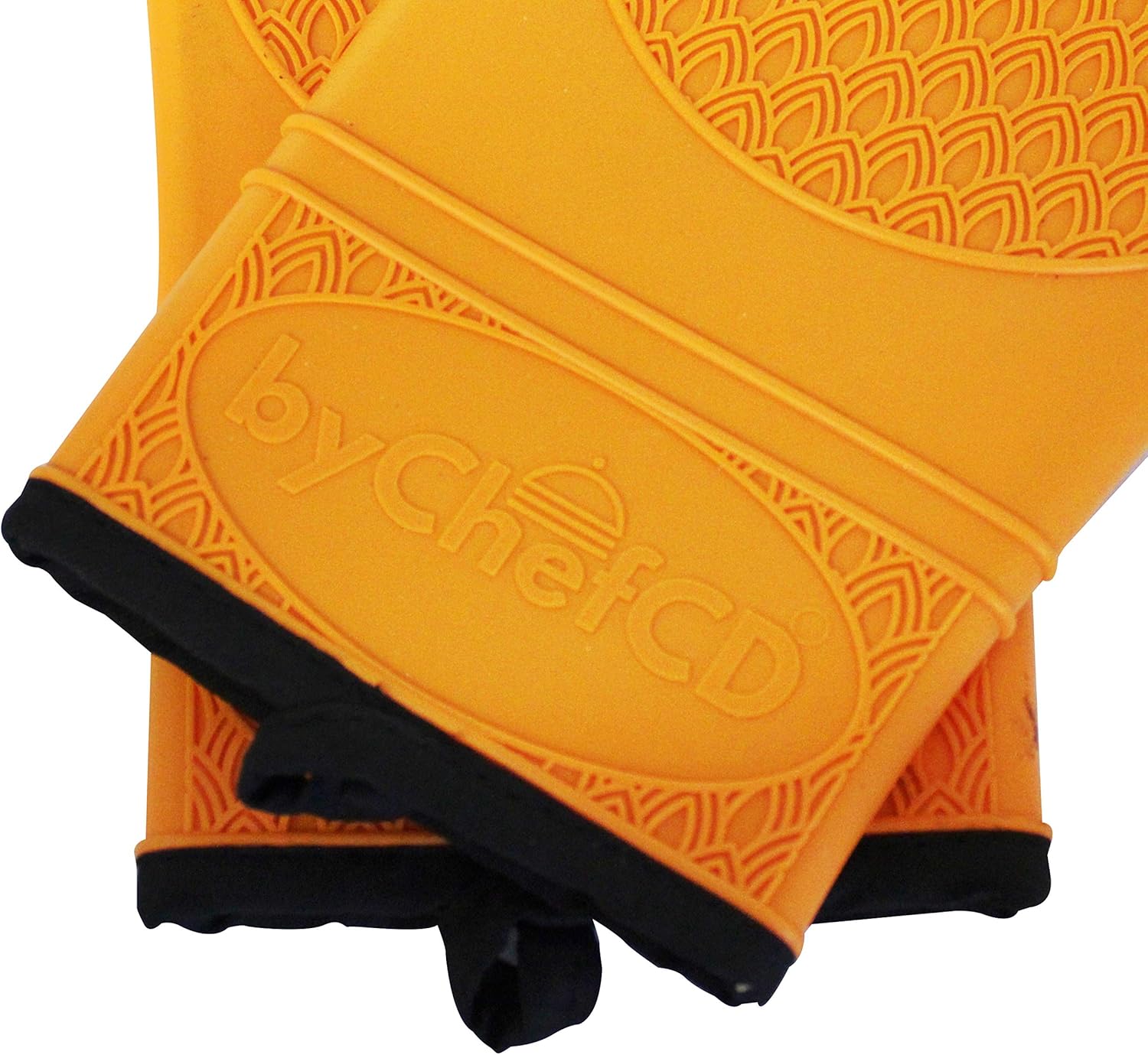 Professional Silicone Oven Mitts/Heat Resistant Gloves Non-Slip Professional Cooking Gloves, Kitchen Potholders and Oven Mitts, Best Oven Mitt- Orange - Image 2