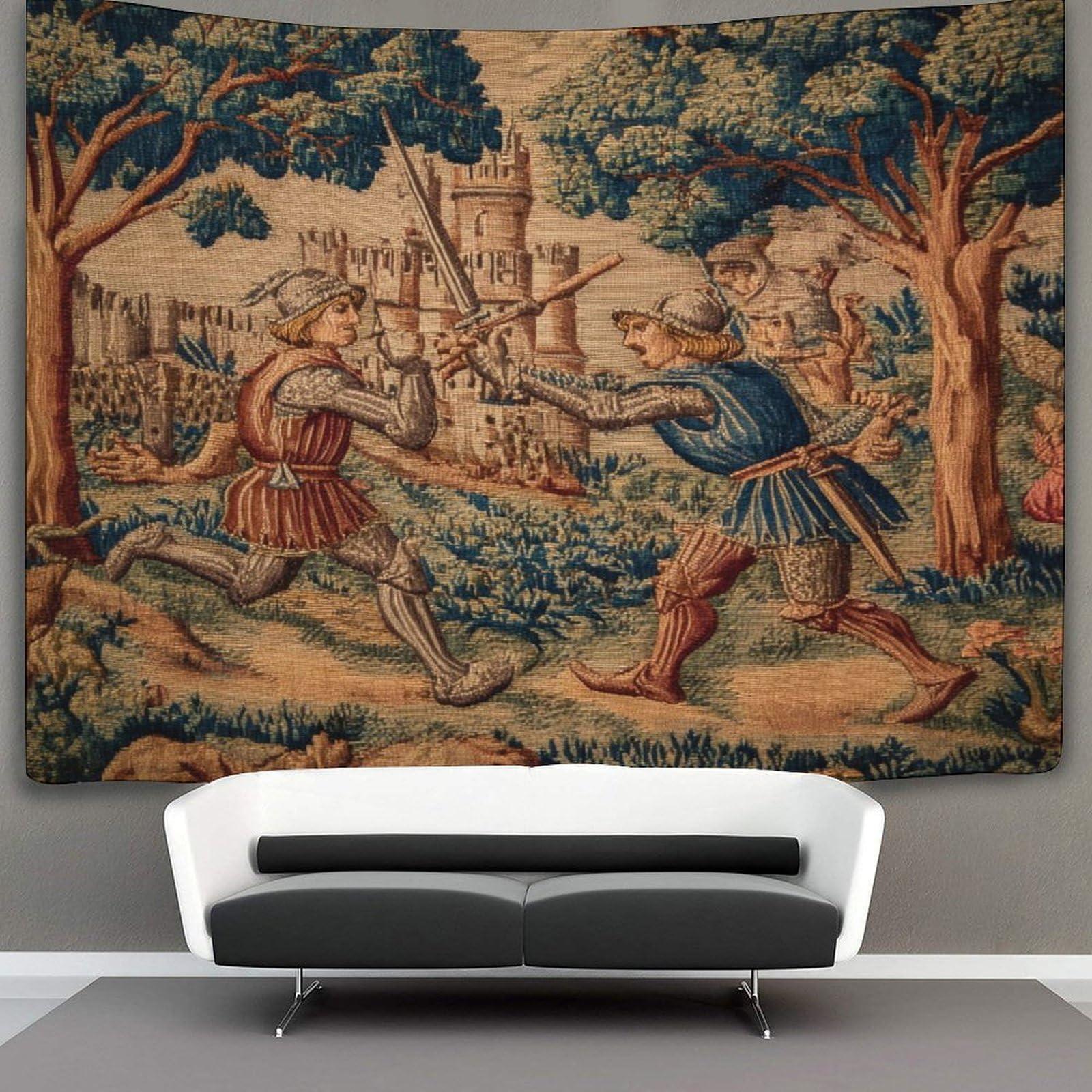 Kaiyun Style-4 Tapestry Wall Hanging Medieval Knight Scene Art For Bedroom Living Room Dorm Decor 180Cmx230cm