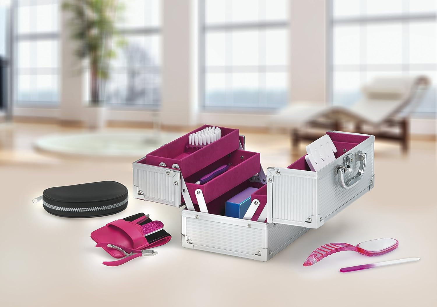 Clauss Cosmetic Case, Silver