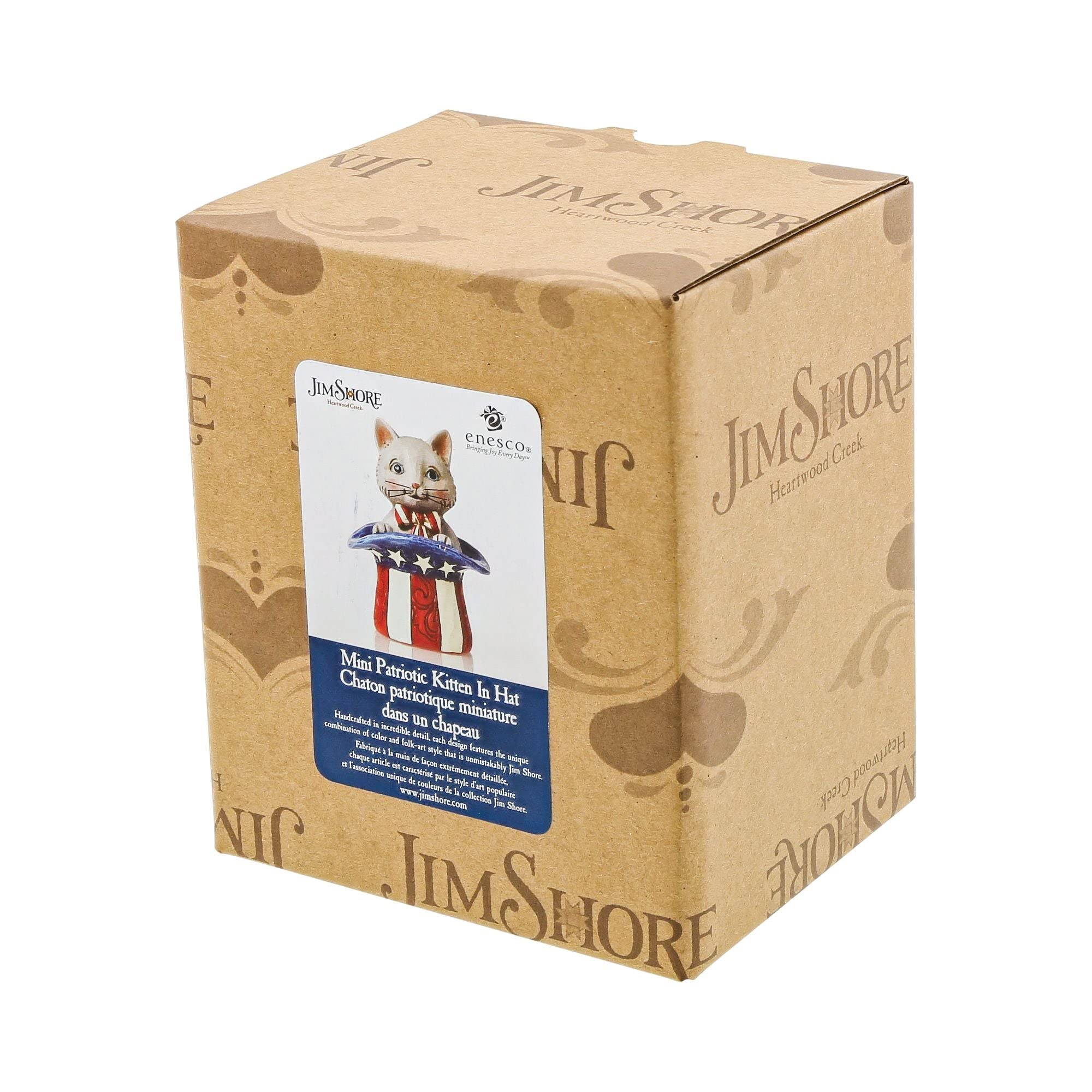 Enesco Jim Shore Heartwood Creek Patriotik Kedi Silindir, Minyatür Figür, 8,9 cm, Çok Renkli