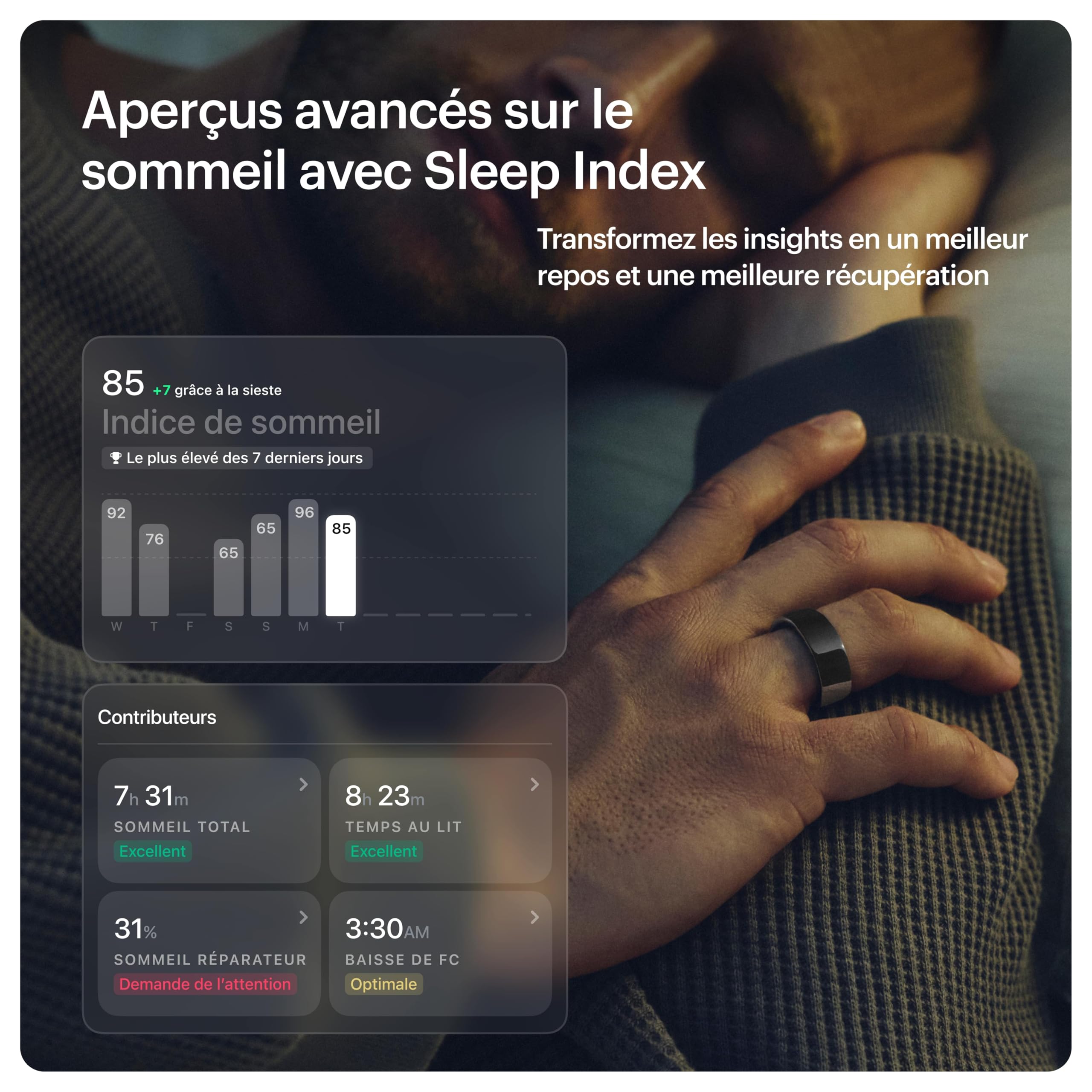 ULTRAHUMAN Ring AIR – Bague connectée de Suivi de santé, Choisissez d’Abord Votre Taille grâce au kit de Mesure ; Suivi du Sommeil ; Bague Intelligente pour Hommes et Femmes (Noir Aster, 12)