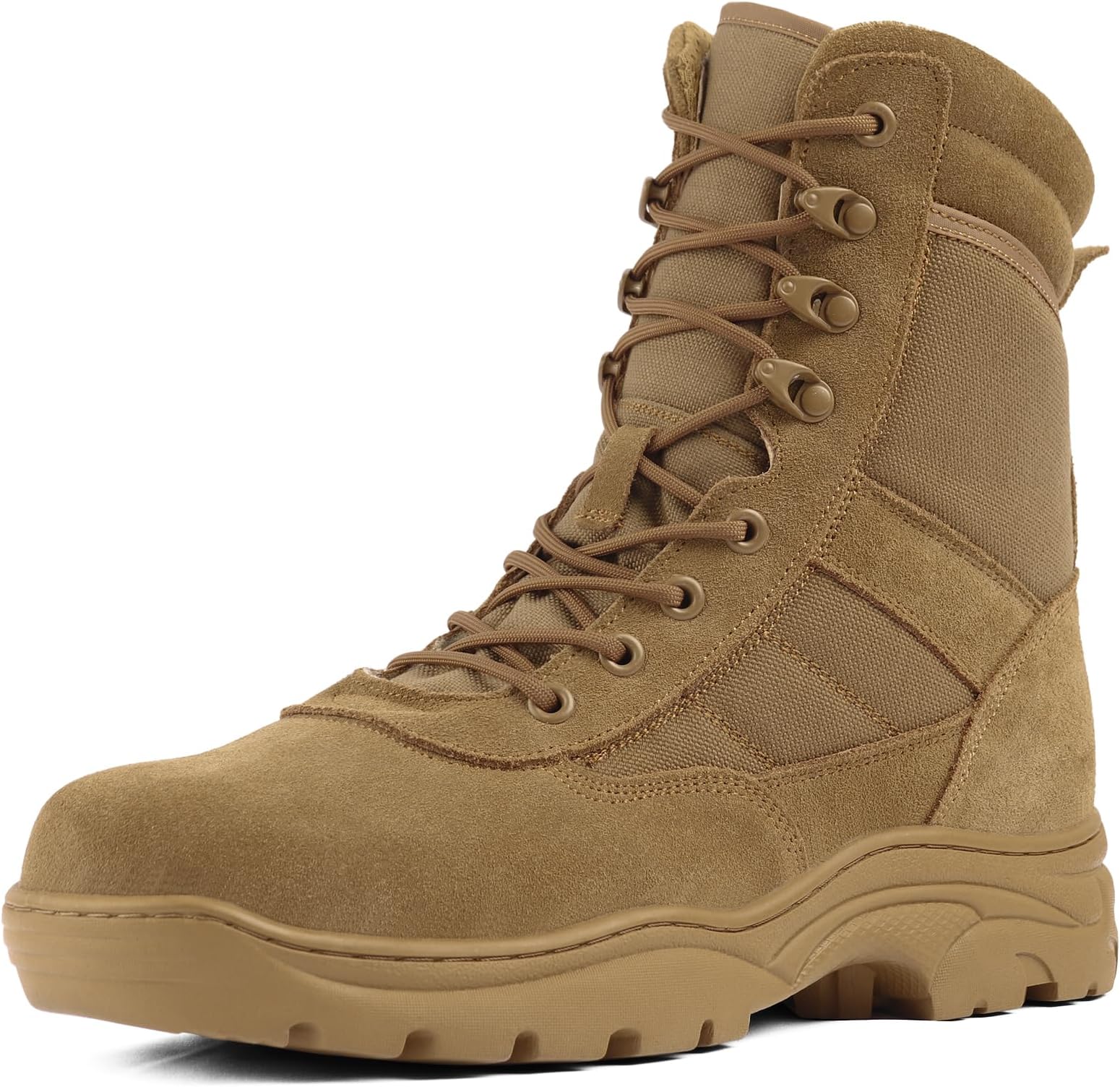 Military Tactical Combat Boots for Men Side Zipper Army Police Work Boots Anti-slip for Security Duty Desert