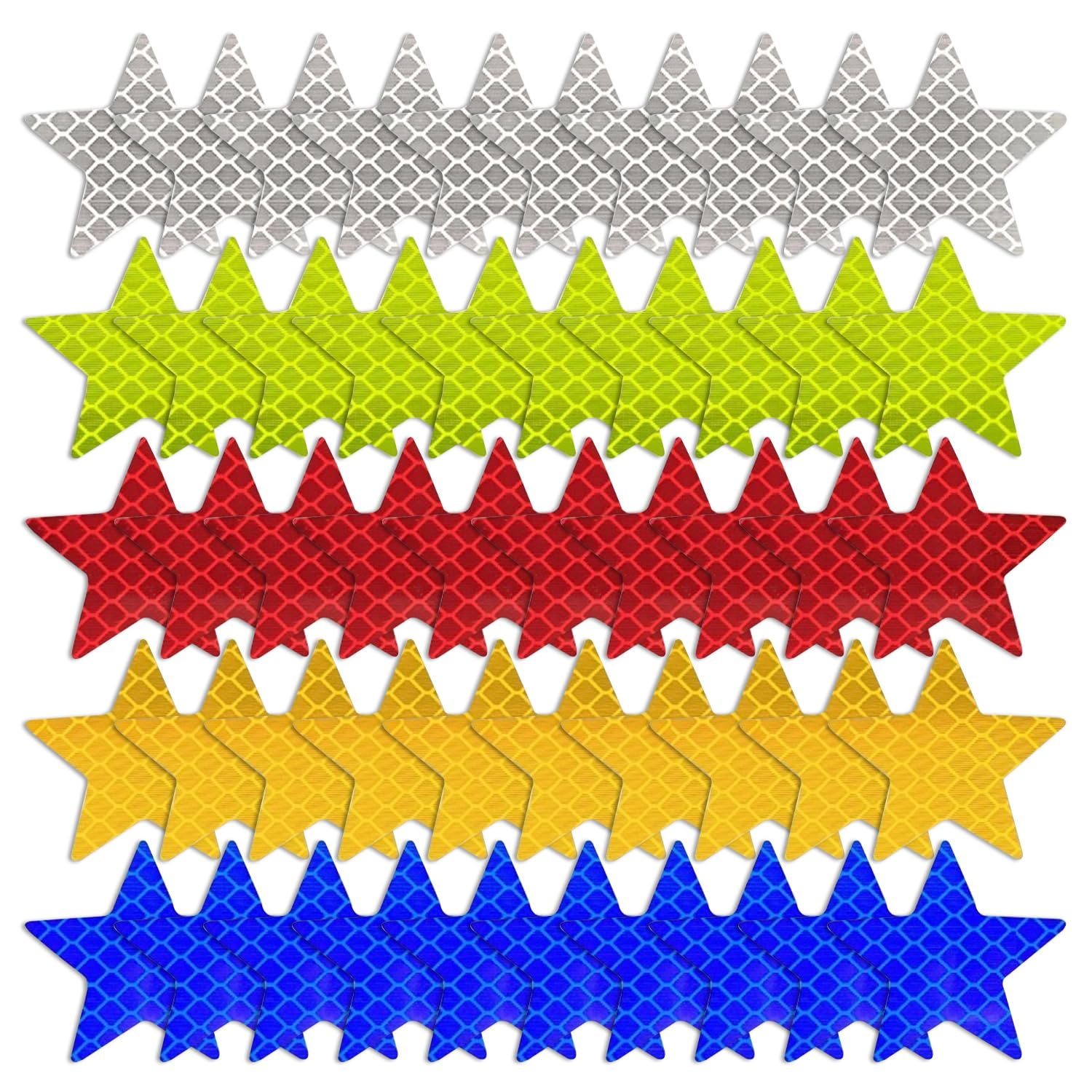 50 Reflektierende Sternaufkleber - Nachtsicherheit Für Fahrzeuge Und Helme