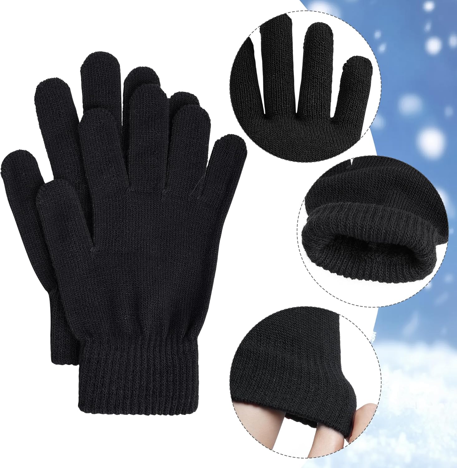 36 Pairs Winter Gloves Knit Warm Gloves Magic Glove Bulk Pack Christmas Gift for Men Women Teens Homeless Cold Weather - Image 2