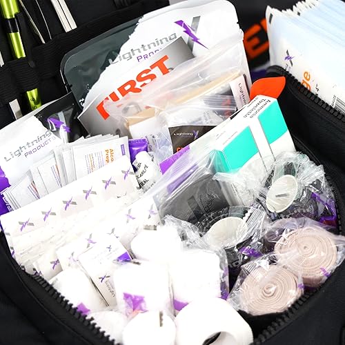 Miniatura 4 de Lightning X Value Compact Medic First Responder EMSEMT - Bolsa de trauma con kit de llenado estándar B, color negro