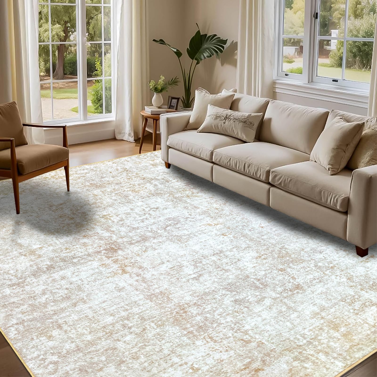 Tapis de salon antidérapant lavable en machine format 140x200 cm