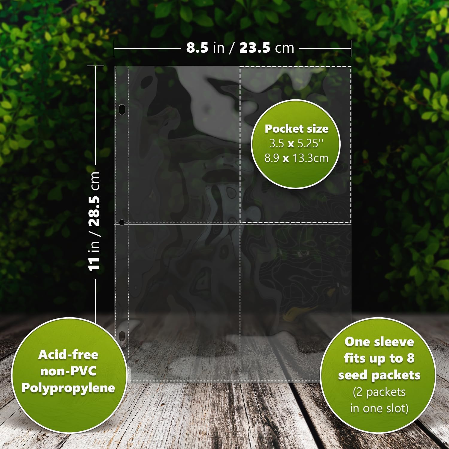 400 Pockets Seed Storage Organizer Sleeves (50 Pack) Slot Size 3.5x5, 4 Pocket Garden Seed Organizer, Clear Sleeves for Seed Packet Storage, Seed Keeper, Seed Organizer Binder - Image 2