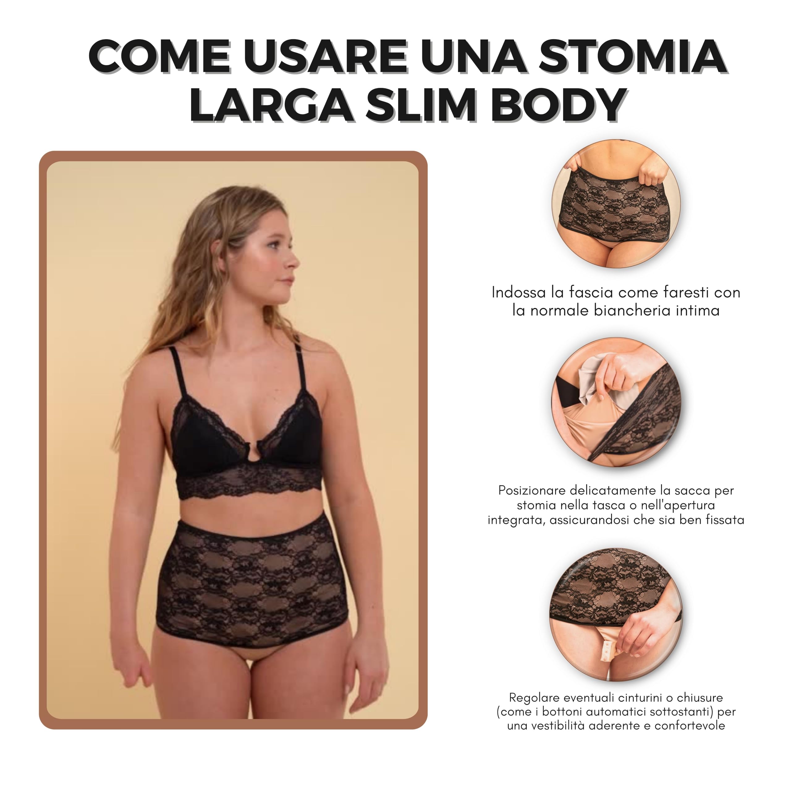 SIIL Body Ostomia | Biancheria intima ostomia | Tasca interna | Aperture svuotate per ostomia | Ostomy underwear |