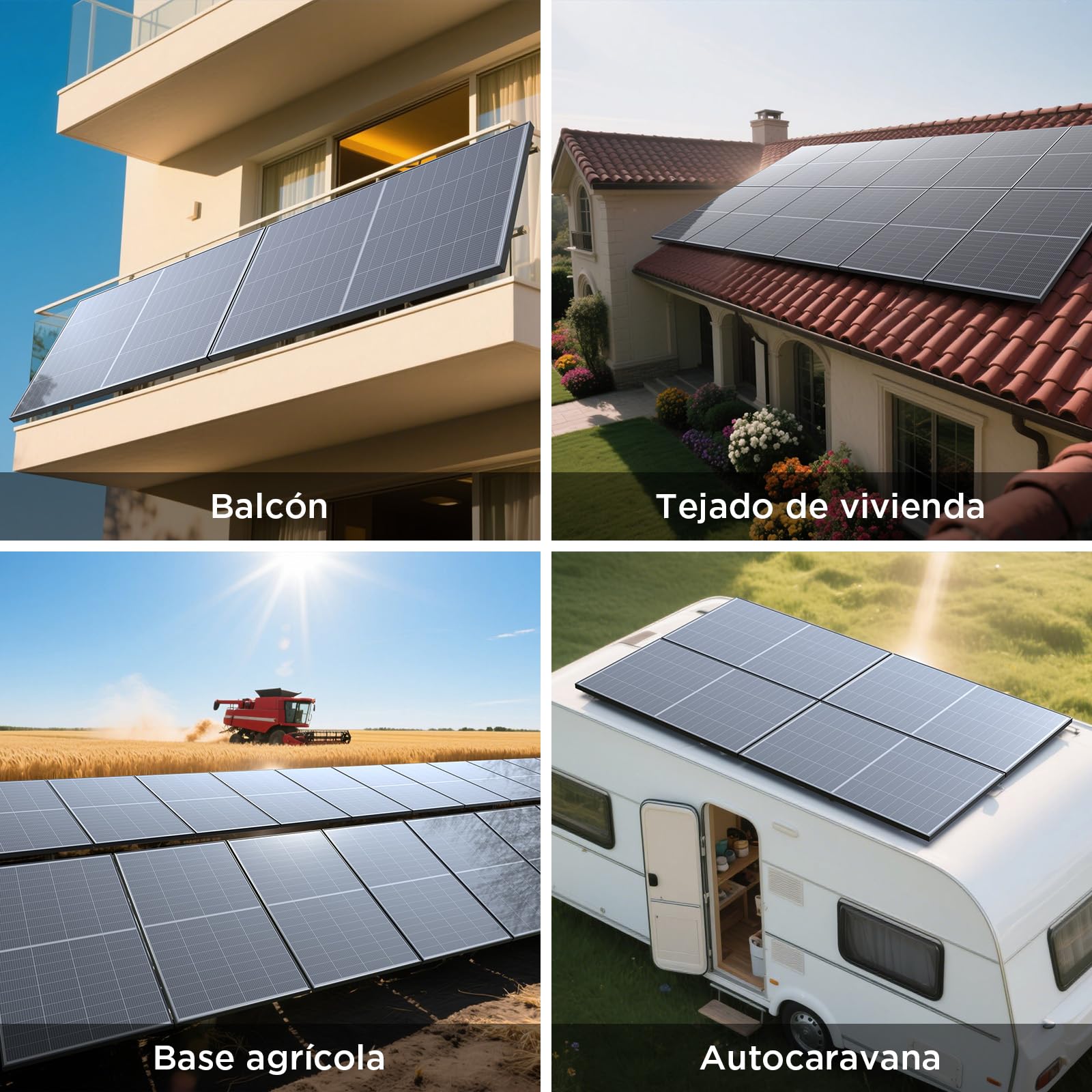 Panel Solar Monocristalino Bifacial 200W, N-Type 16BB – Ideal para Autocaravanas, Balcones, Cobertizos y Barcos