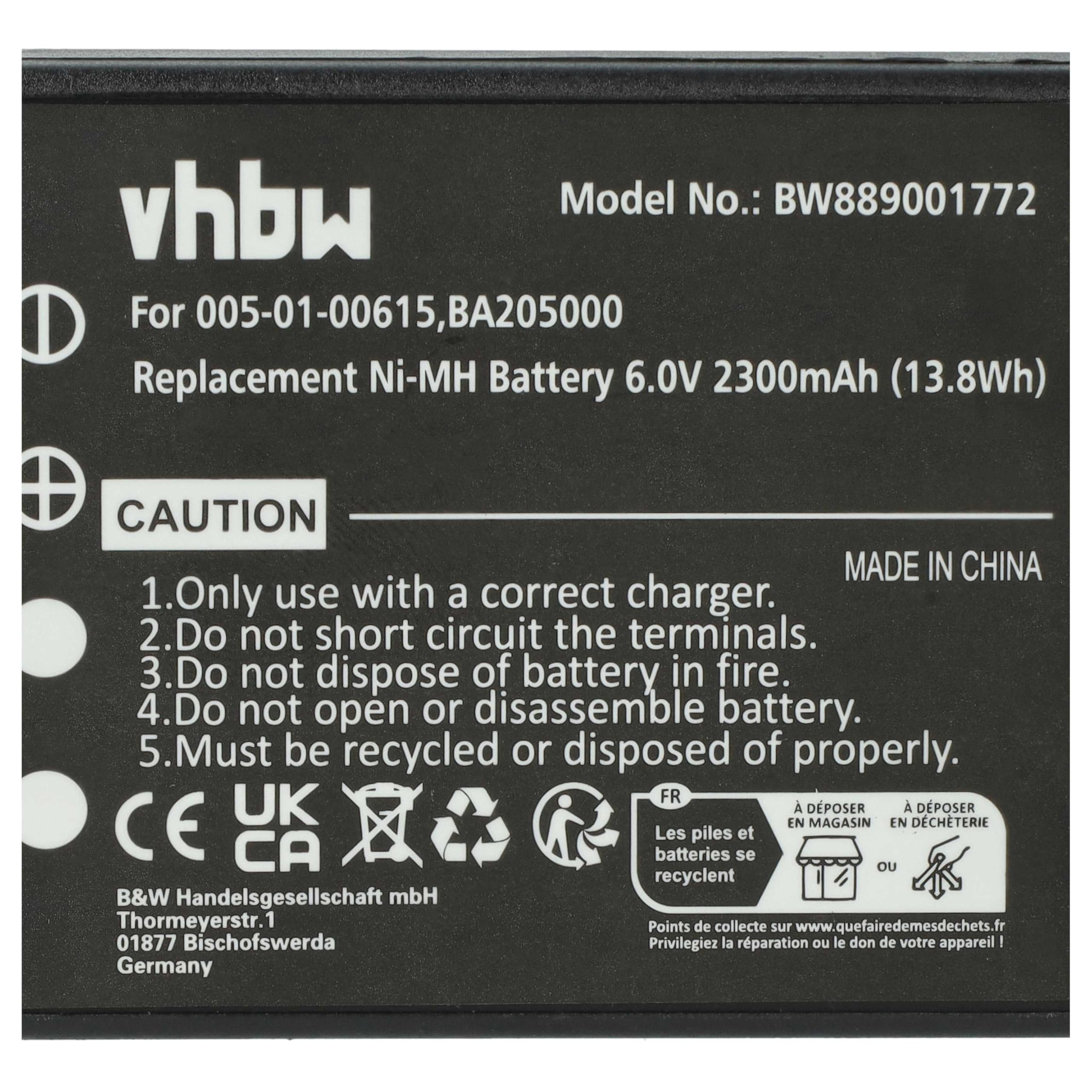vhbw 10 x bateria kompatybilna z HBC Linus 6, 4 przemysłowy pilot radiowy (2300 mAh, 6 V, NiMH) - czarny