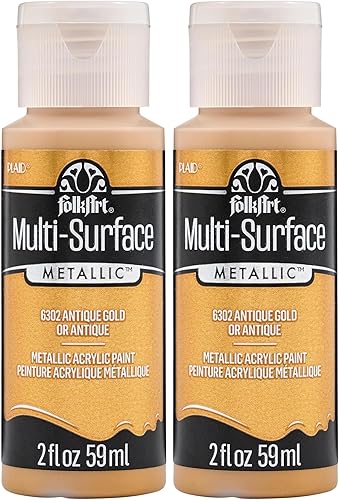 Miniatura 11 de FolkArt Pintura metálica multisuperficie en varios colores (2 onzas), malaquita metálica