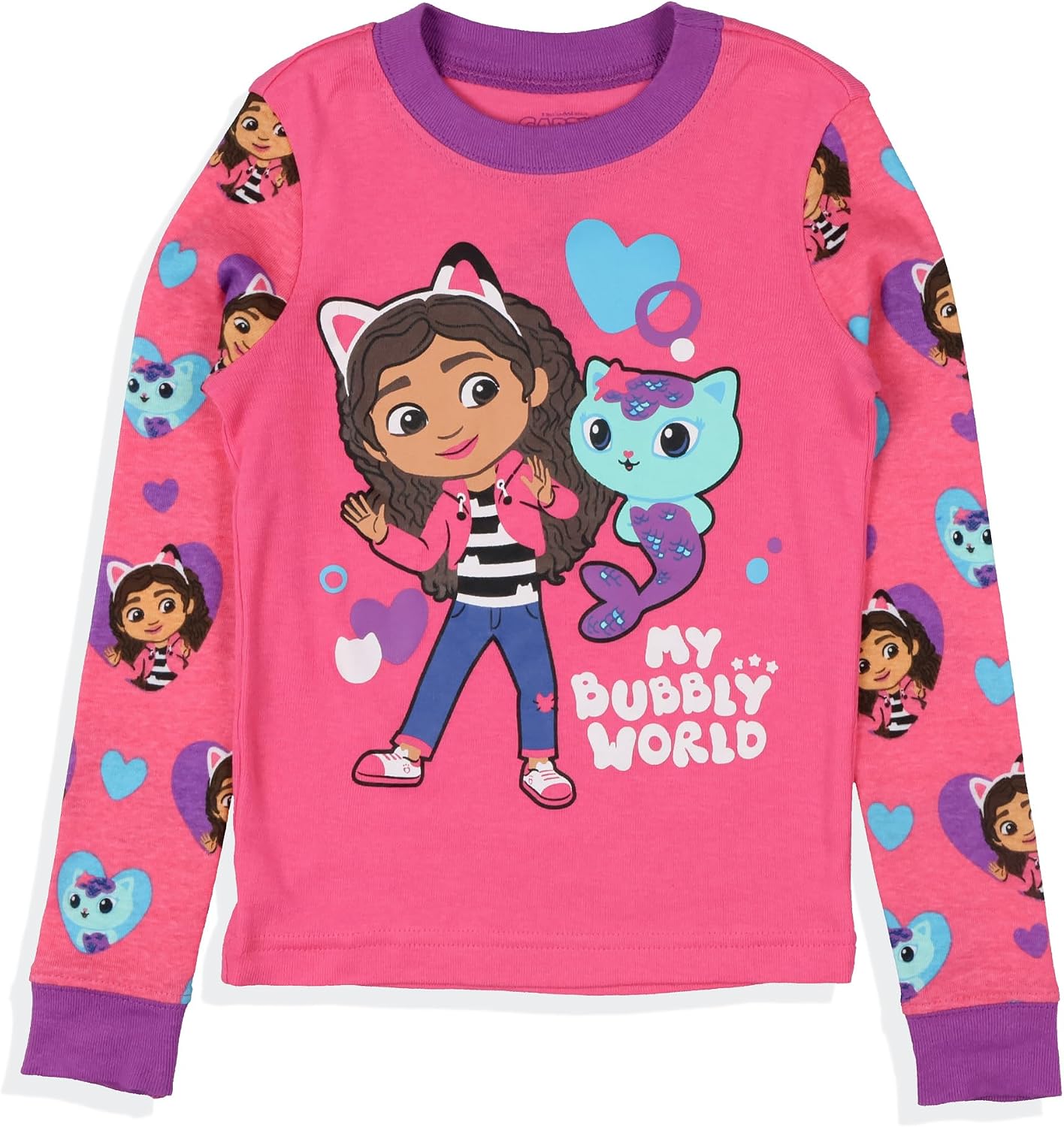Gabby's Dollhouse Bubbly World Toddler Girls' Tight Fit 2-Piece Pajama Set