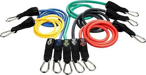 Miniatura 2 de Juego de bandas de entrenamiento de resistencia con 5 niveles de resistencias, soportes de puerta, correas de tobillo y asas. Viene con bolsa de