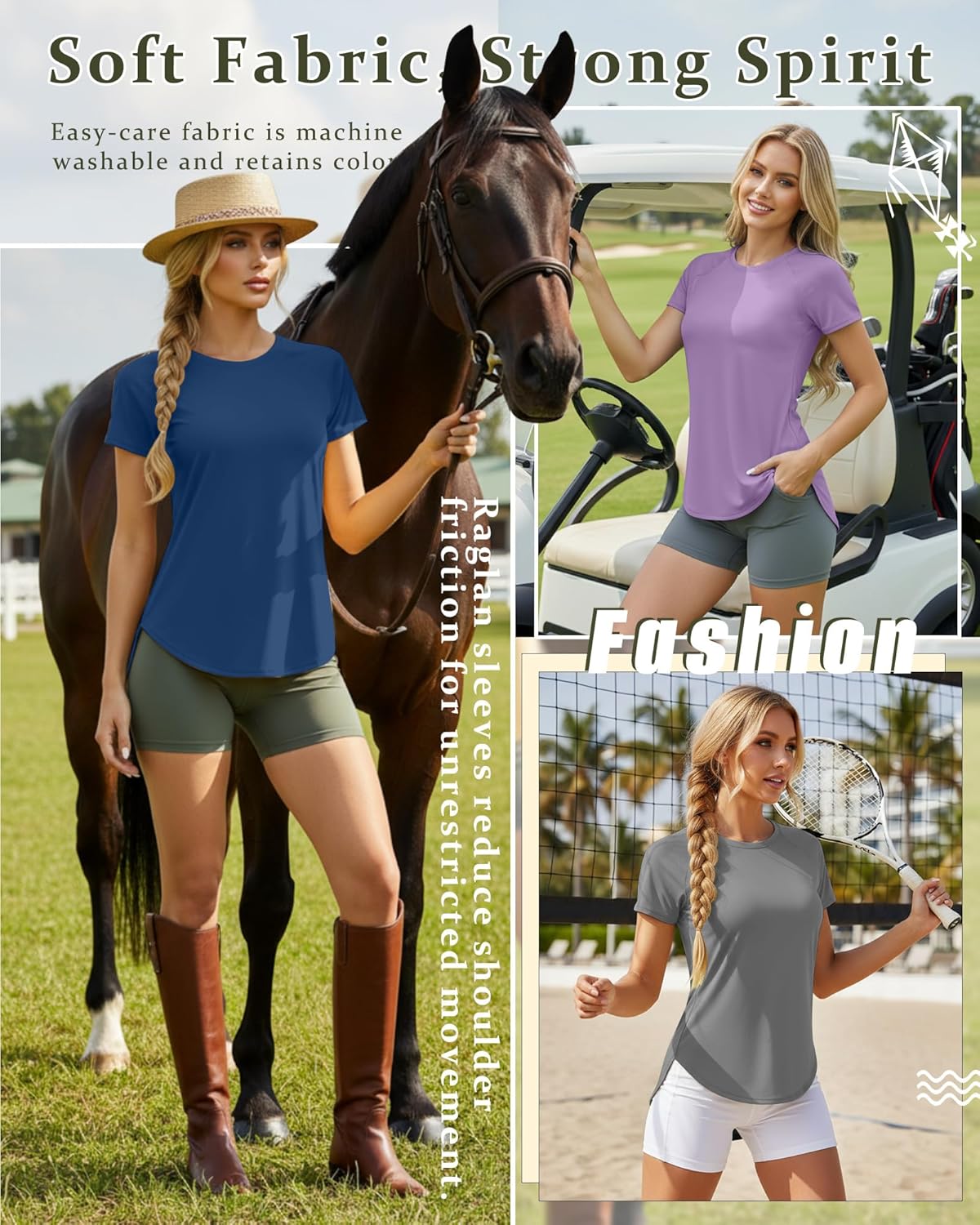 5 Pack Women's Workout Shirts Quick Dry UPF 50+ Exercise Tops UV Short Sleeve Gym Yoga Tees