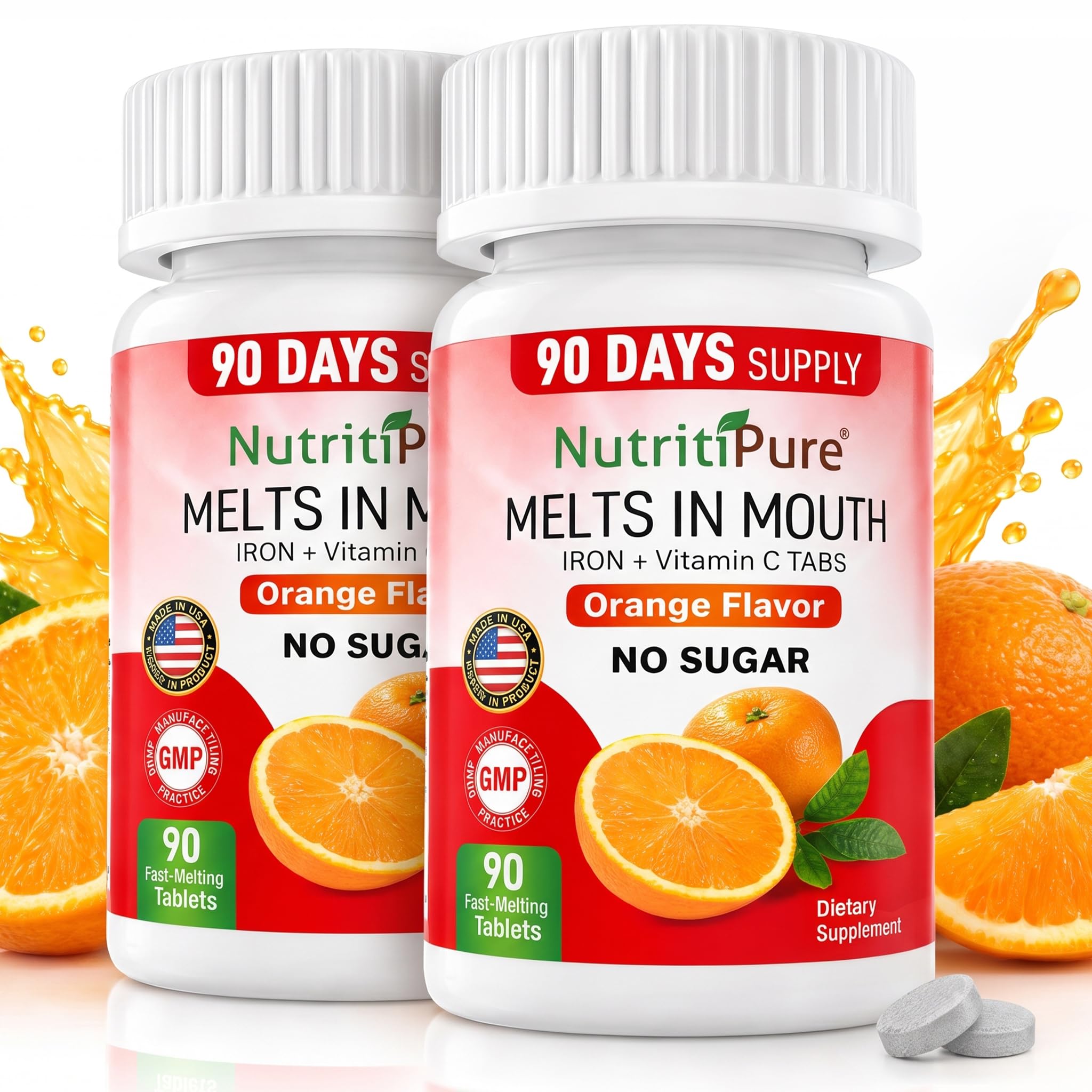 Kids & Toddler Chewable Iron 9mg, Orange, 2-Pk 180 Tabs — Amazon image 7