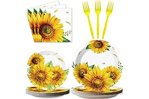 96 Piece Sunflower Party Supplies: Perfect Tableware for Sunny Celebrations
