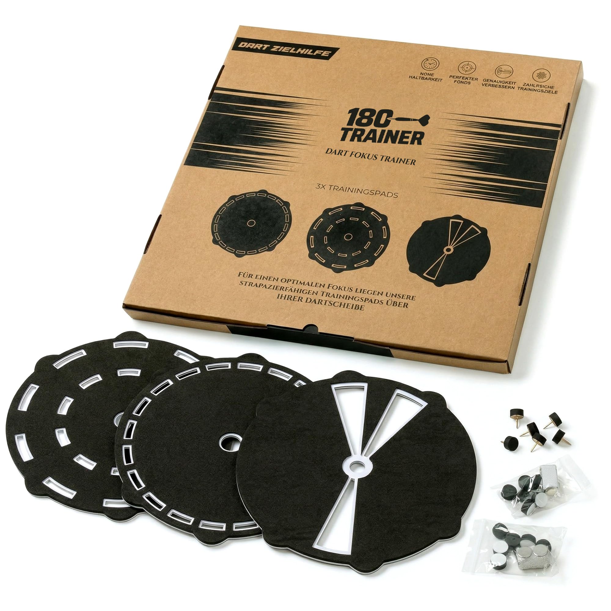 Dart Trainingshilfe 3er Set – Präzisions-Dart-Trainingspads aus Schaumstoff | Fokus Trainer für Dartscheibe – Perfekt für Zieltraining & Darttechnik | Dart Zubehör für Anfänger & Profis