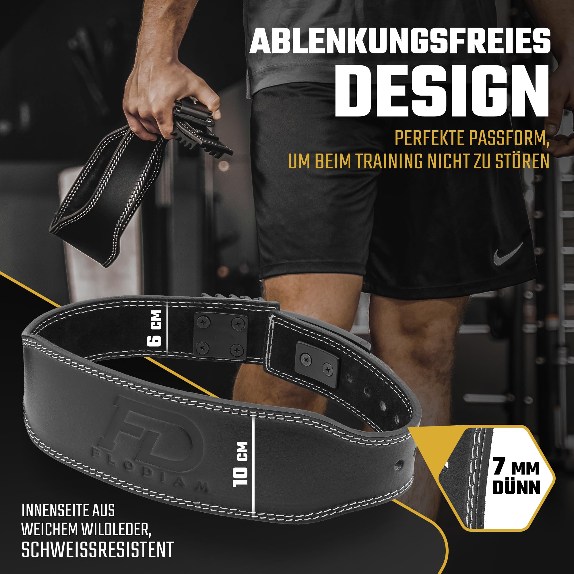 Gewichthebergürtel für Damen und Herren [Schnellverstell Hebelverschluss] Echtleder Gym Lifting Belt mit Hebelschnalle | Gewichtheben, Bodybuilding | Jetzt Größe Wählen!