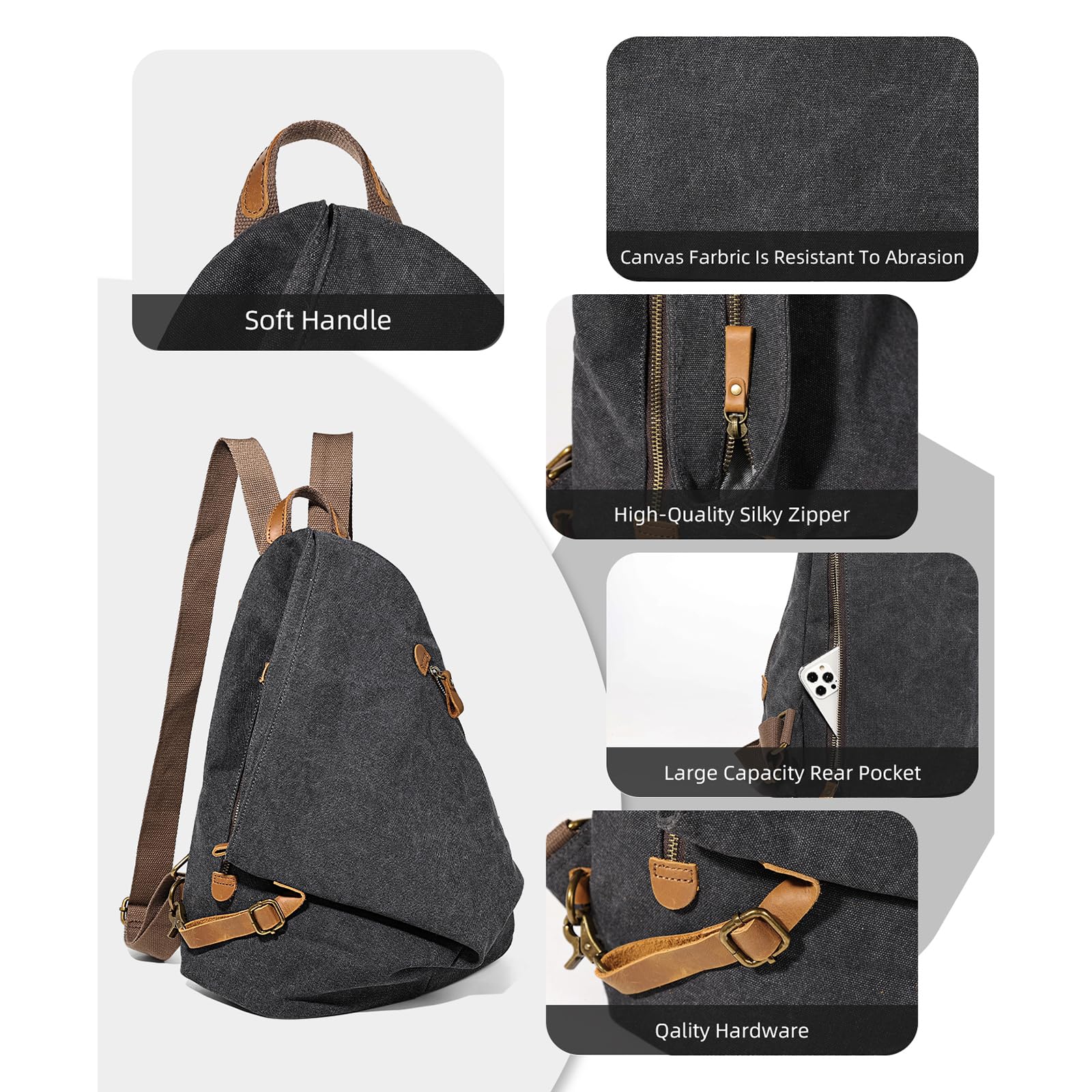 Zaino vintage in tela - Zaino da viaggio grande casual Zaino da viaggio all'aperto Zaini da trekking Borsa a tracolla per uomo Donna
