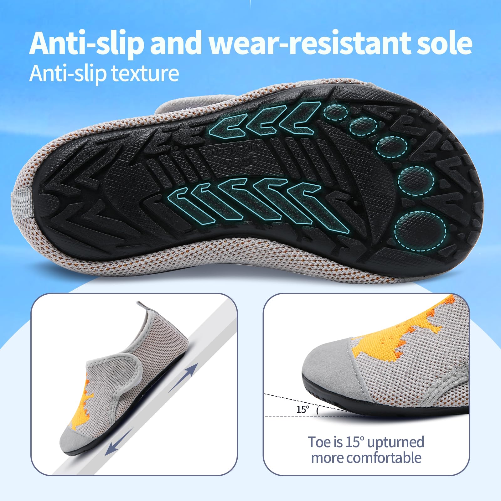 WateLves Pantofole per Bambini Unisex Scarpe a Magli Antiscivolo Ciabatte da Casa per danno la sensazione di camminare a piedi nudi Antiscivolo & Leggero