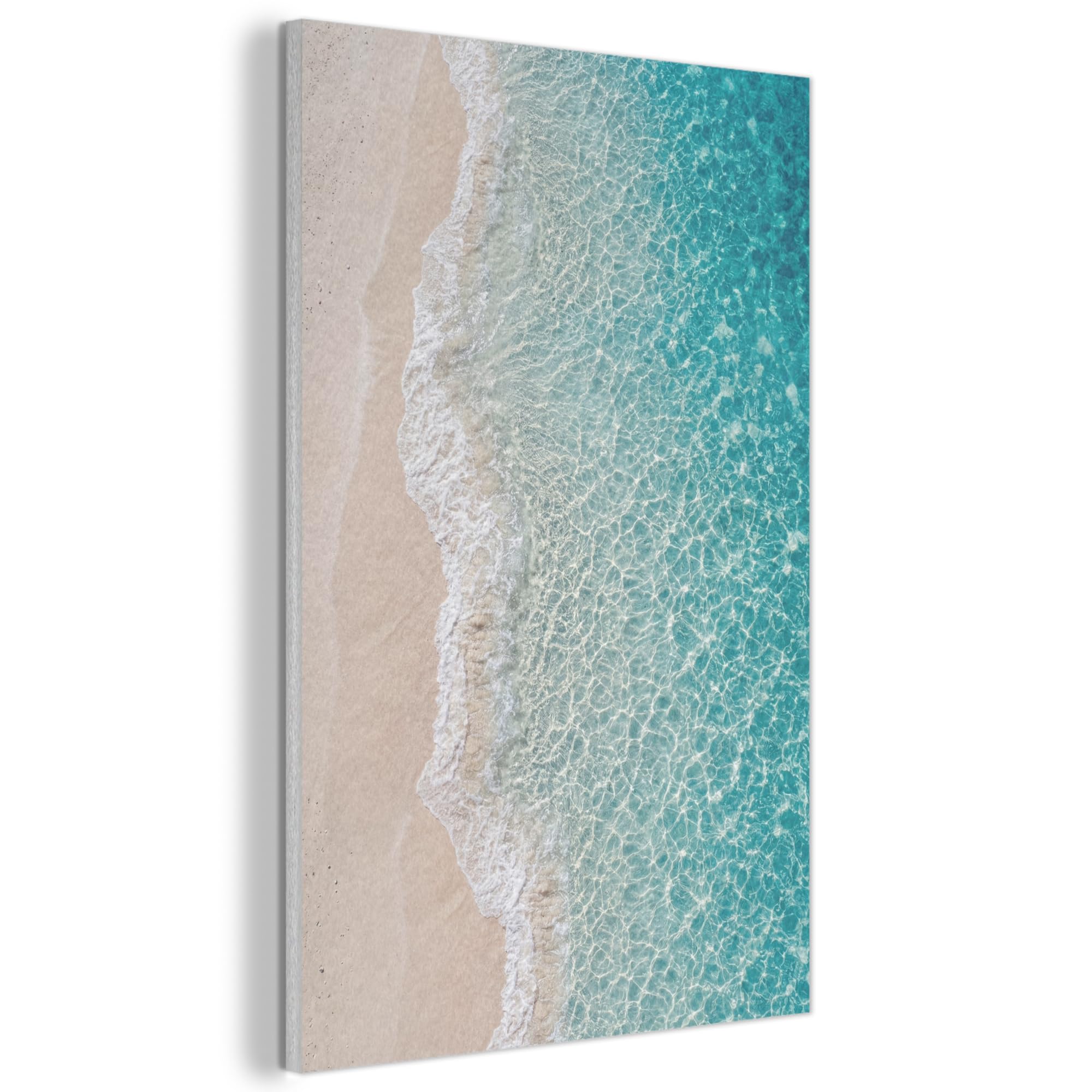 MuchoWow© Felt Panel 60x90 cm House Touch for Living Space Modern Visuals Decoration Wall Art Coastal - Sand - Blue
