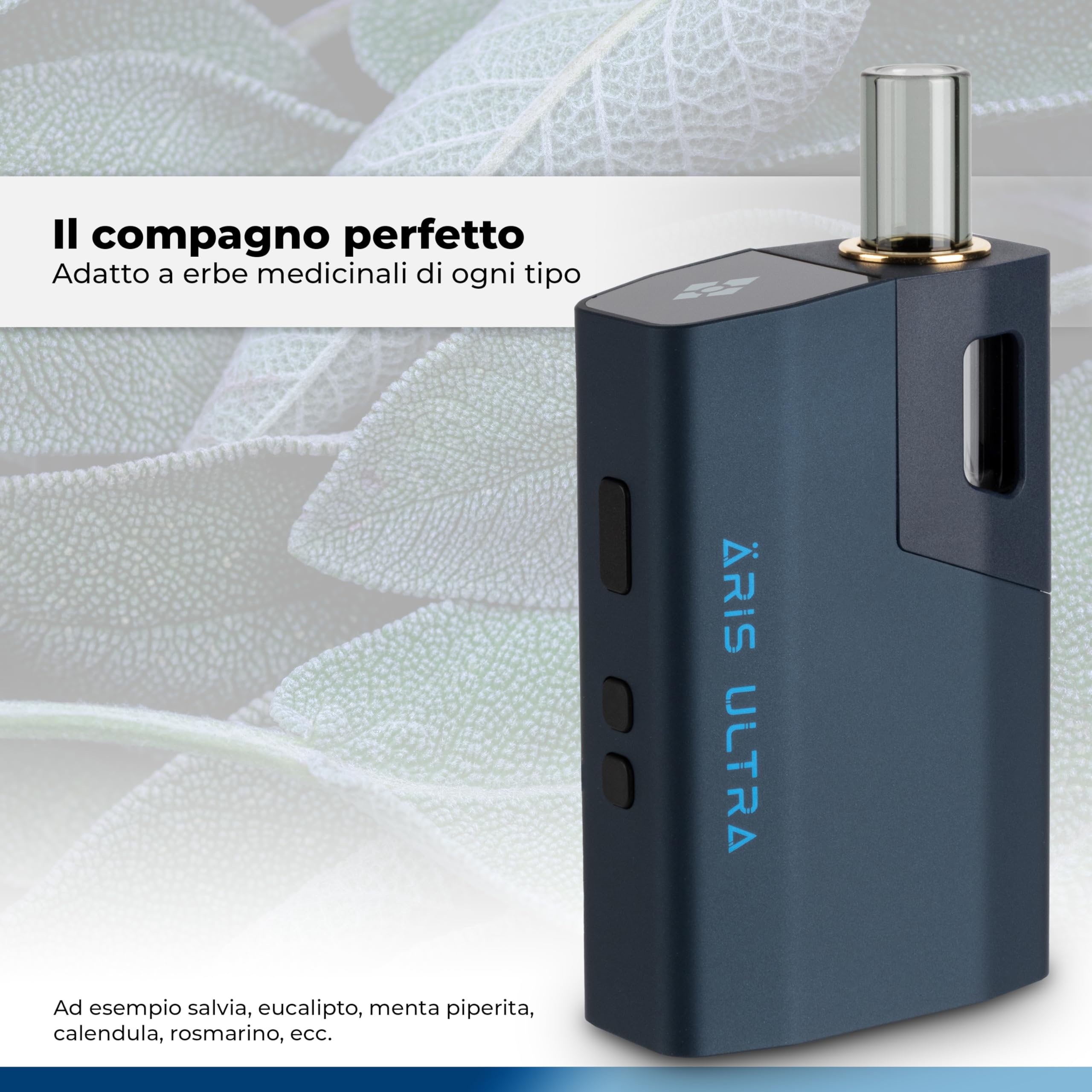 WOLKENKRAFT ÄRiS ULTRA Vaporizzatore Premium - USB-C | Camera in titanio | Temperatura 100-220°C | Durata di funzionamento regolabile | Convezione ECA * Blu notte*
