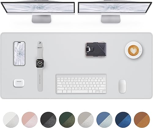 Miniatura 20 de Tapete protector para escritorio y mouse, antideslizante, de piel sintética, tapete impermeable de escritura para laptop, para oficina y hogar