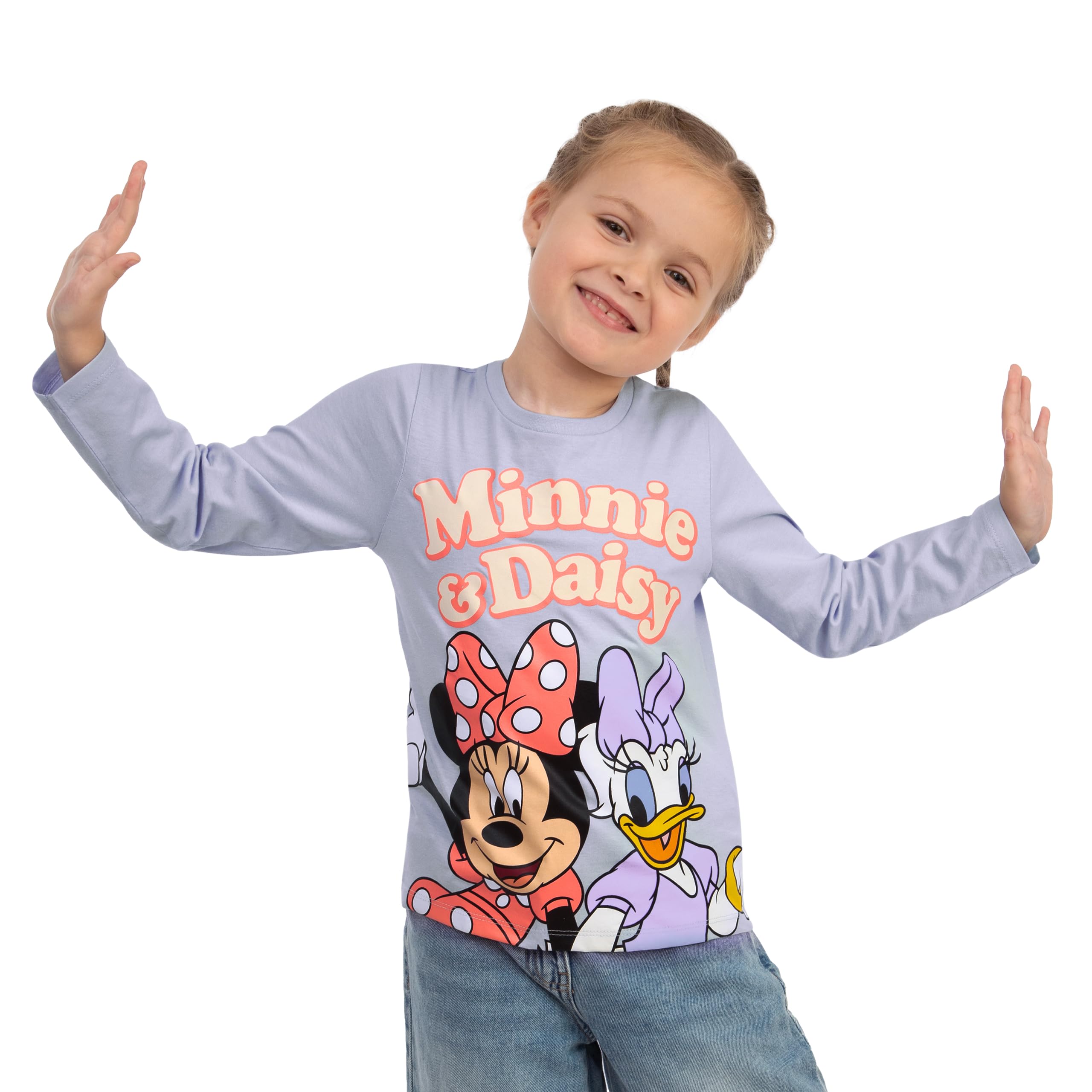 Disney Koszulka Dziewczęca, Minnie Mouse i Daisy Duck, Dziewczęca Bluzka z Długim Rękawem