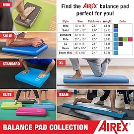 AIREX Balance Pad - Stability Trainer for Balance, Stretching, Physical Therapy, Exercise, Mobility, Rehabilitation and Core Training Non-Slip Closed Cell Foam Premium Balance Pad